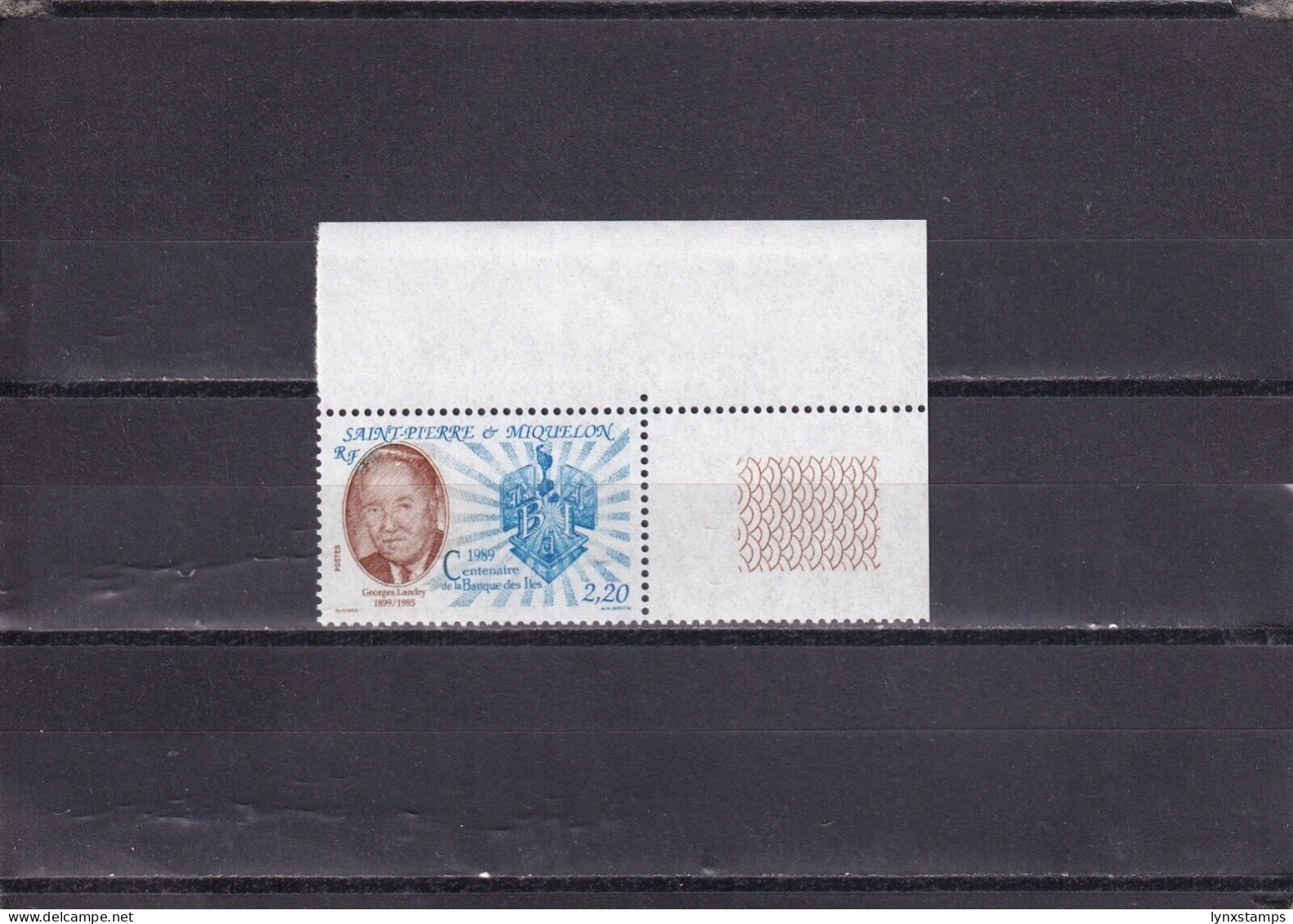 SA03 St Pierre Et Miquelon France 1989 100th Anniv Of Island Bank Mint Stamp - Neufs