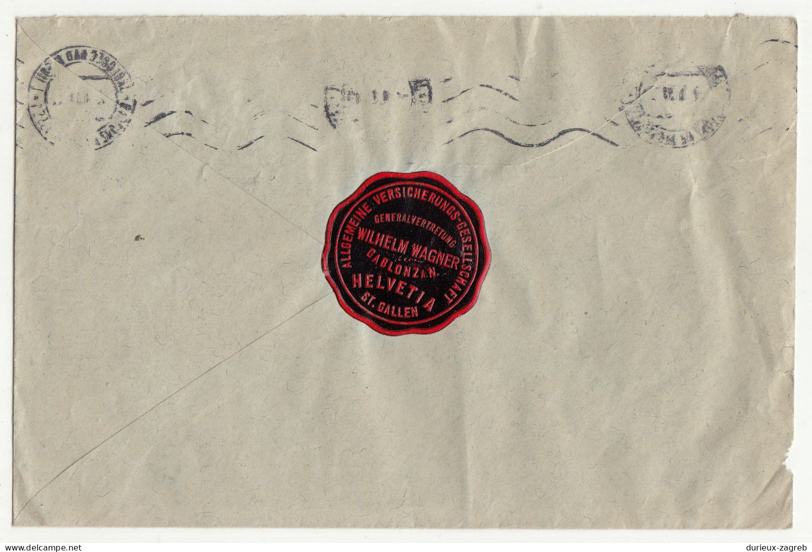 Wilhelm Wagner, Helvetia, Gablonz A.N. Company Letter Cover Posted 1938 To Warnsdorf B240401 - Lettres & Documents