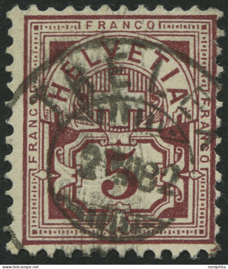 SCHWEIZ BUNDESPOST 46 O, 1882, 5 C. Lilabraun, Pracht, Mi. 120.- - Used Stamps