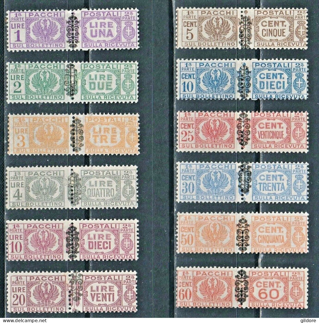 ITALIA LUOGOTENENZA 1945 Pacchi Fascio Littorio Sovrastampato Con Fregi COMPLETA MH - Neufs