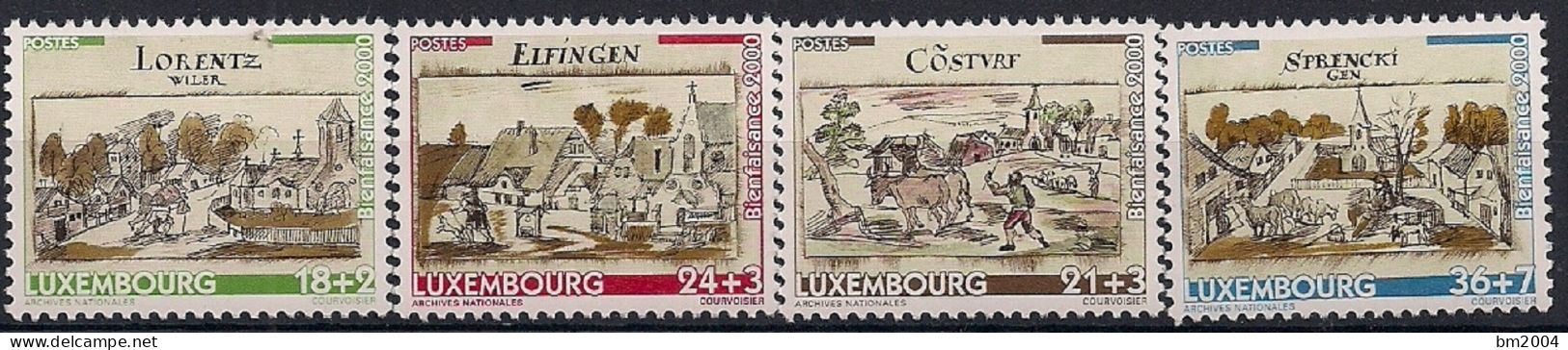 2000 Luxemburg   Mi. 1518-21**MNH  Ortsansichten Aus Dem Nationalarchiv - Unused Stamps