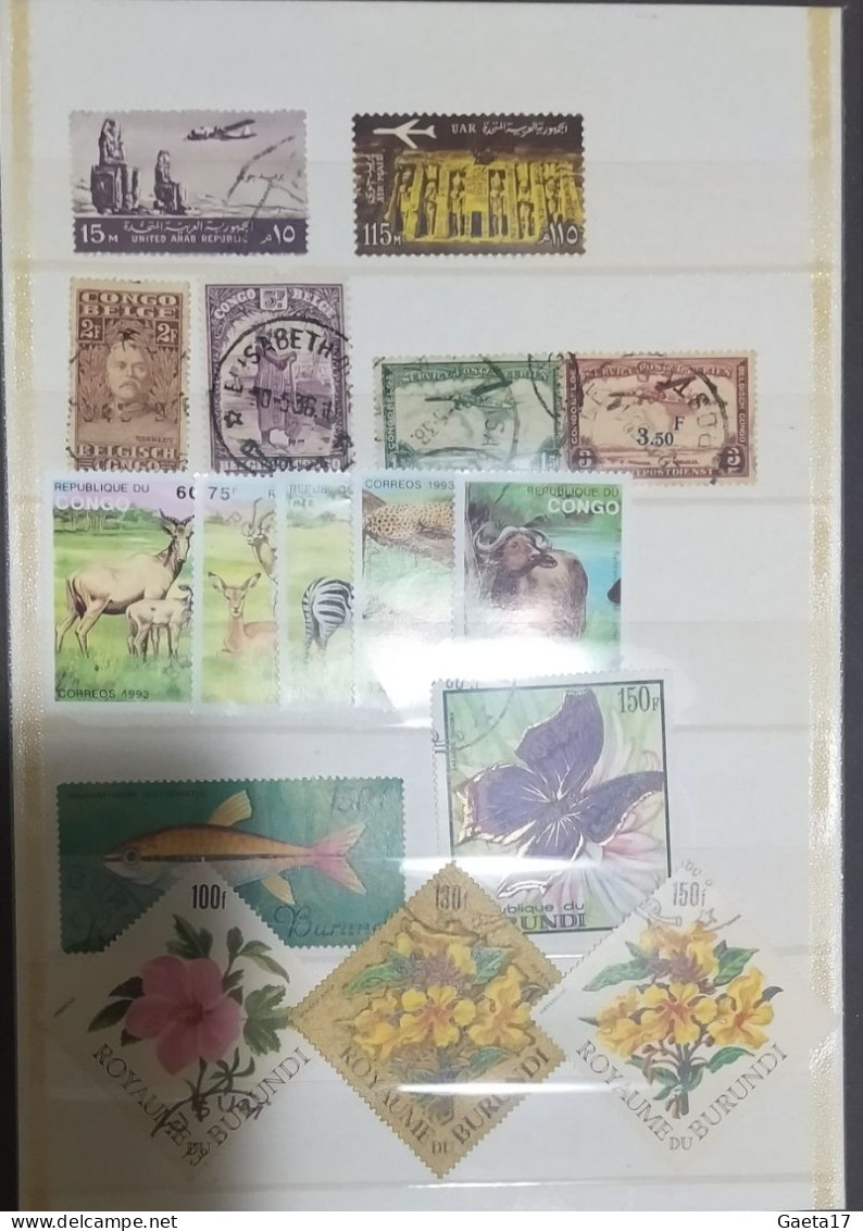 Lotto 600 (circa) francobolli usati mondiali differenti, no Europa
