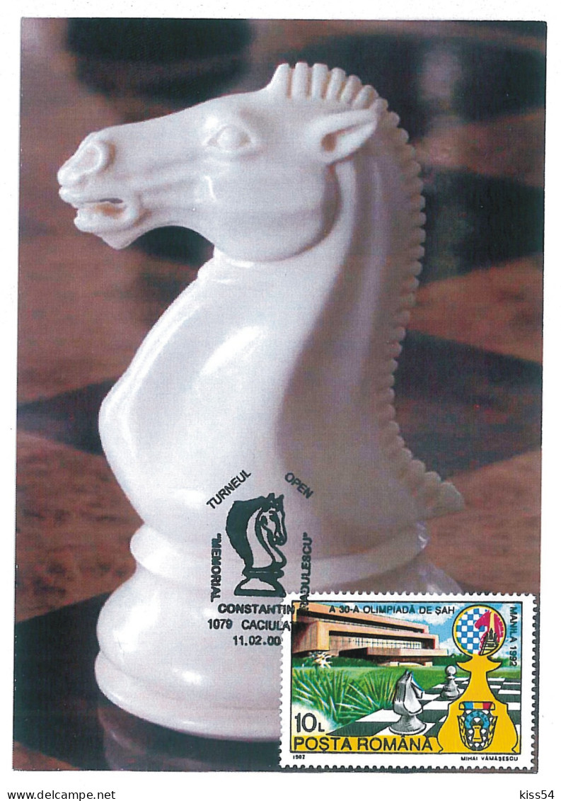MAX 43 - 608 CHESS, Romania - Maximum Card - 2000 - Chess