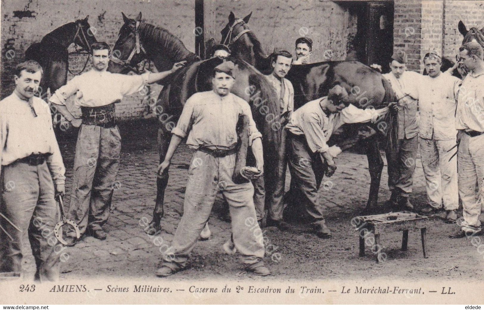 Marechal Ferrant Escadron Du Train  Chevaux . Blacksmith . Ferrage Cheval - Kunsthandwerk