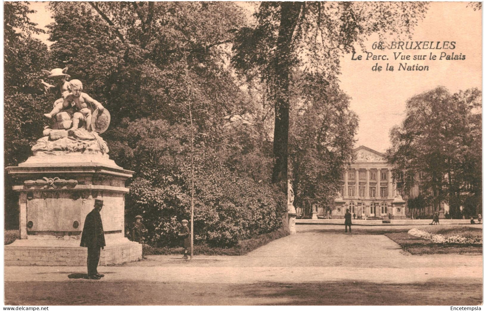 CPA Carte Postale Belgique Bruxelles Le Parc  Vue Sur Le Palais De La Nation 1924   VM79062 - Foreste, Parchi, Giardini