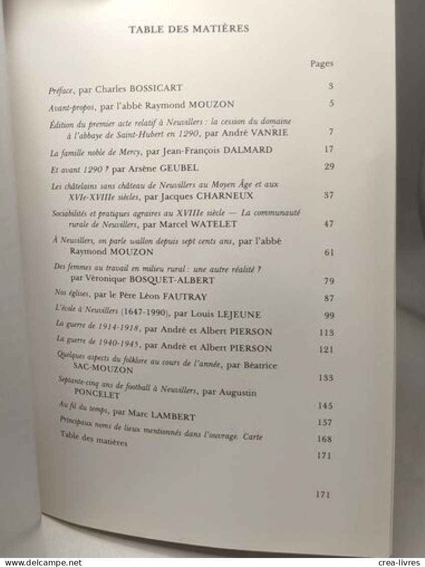 Neuvillers. 1290-1990. Mélanges D'histoire Publiés à L'occasion Du Sept Centième Anniversaire - Historia