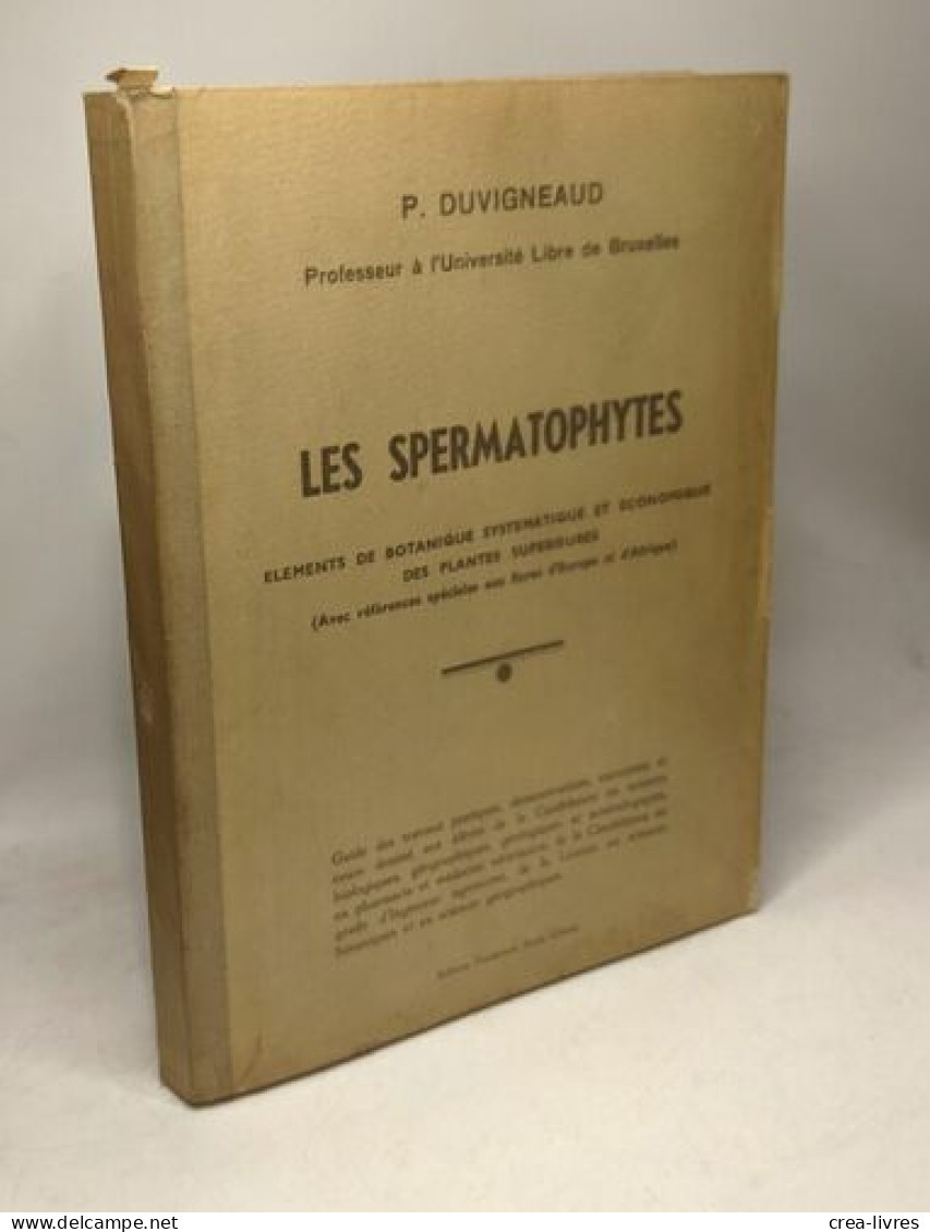 Les Spermatophytes - éléments De Botanique Systématique Et économique Des Plantes Supérieures - Unclassified