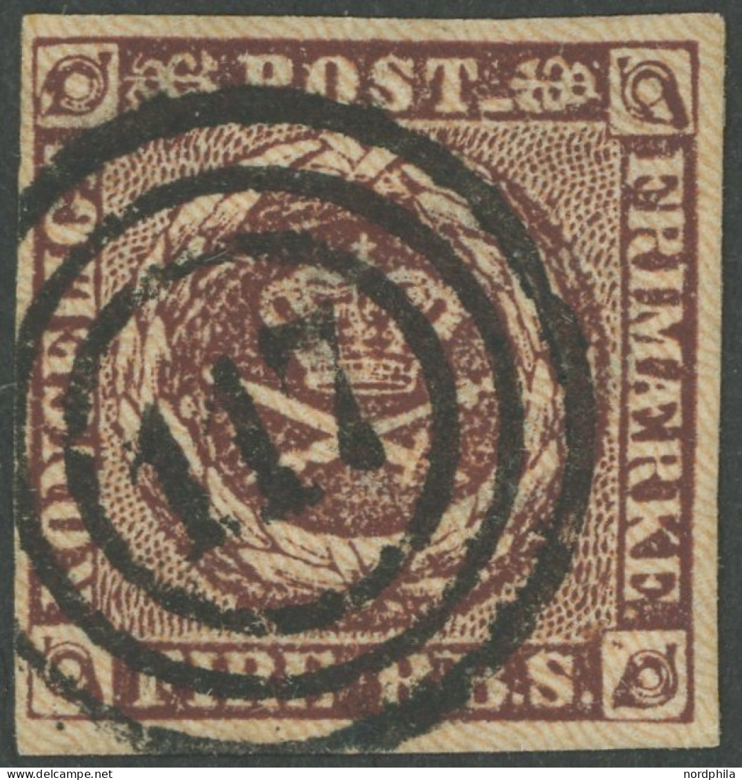 SCHLESWIG-HOLSTEIN DK 1IIa O, 117 (HEIDE) Zentrisch Auf 4 RBS Schwarzbraun, Kabinett, Fotoattest C.A. Møller - Schleswig-Holstein