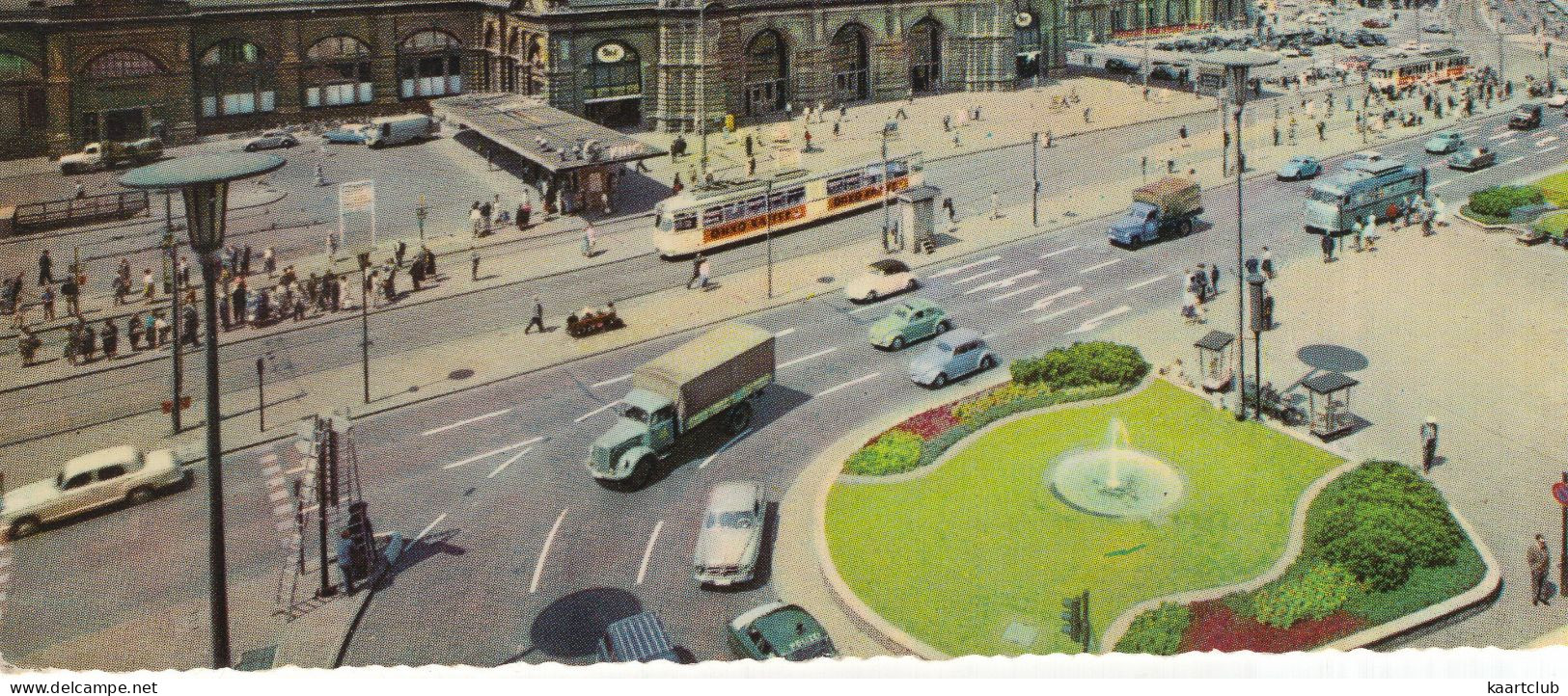 Frankfurt: MERCEDES PONTON 'POLIZEI',BORGWARD ISABELLA, VW 1200 KÄFER/COX CABRIO, MERCEDES L312 LKW, TRAM - Hauptbahnhof - Passenger Cars