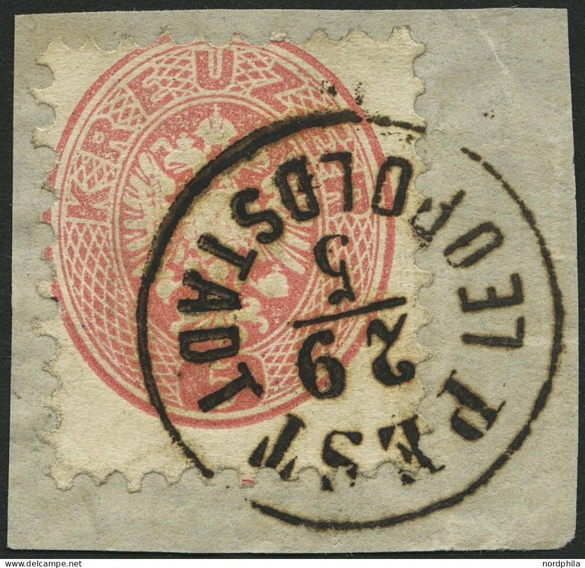ÖSTERREICH 32 BrfStk, 1863, 5 Kr. Rosa, Ungarischer K1 PEST LEOPOLDSTADT, Prachtbriefstück - Gebraucht