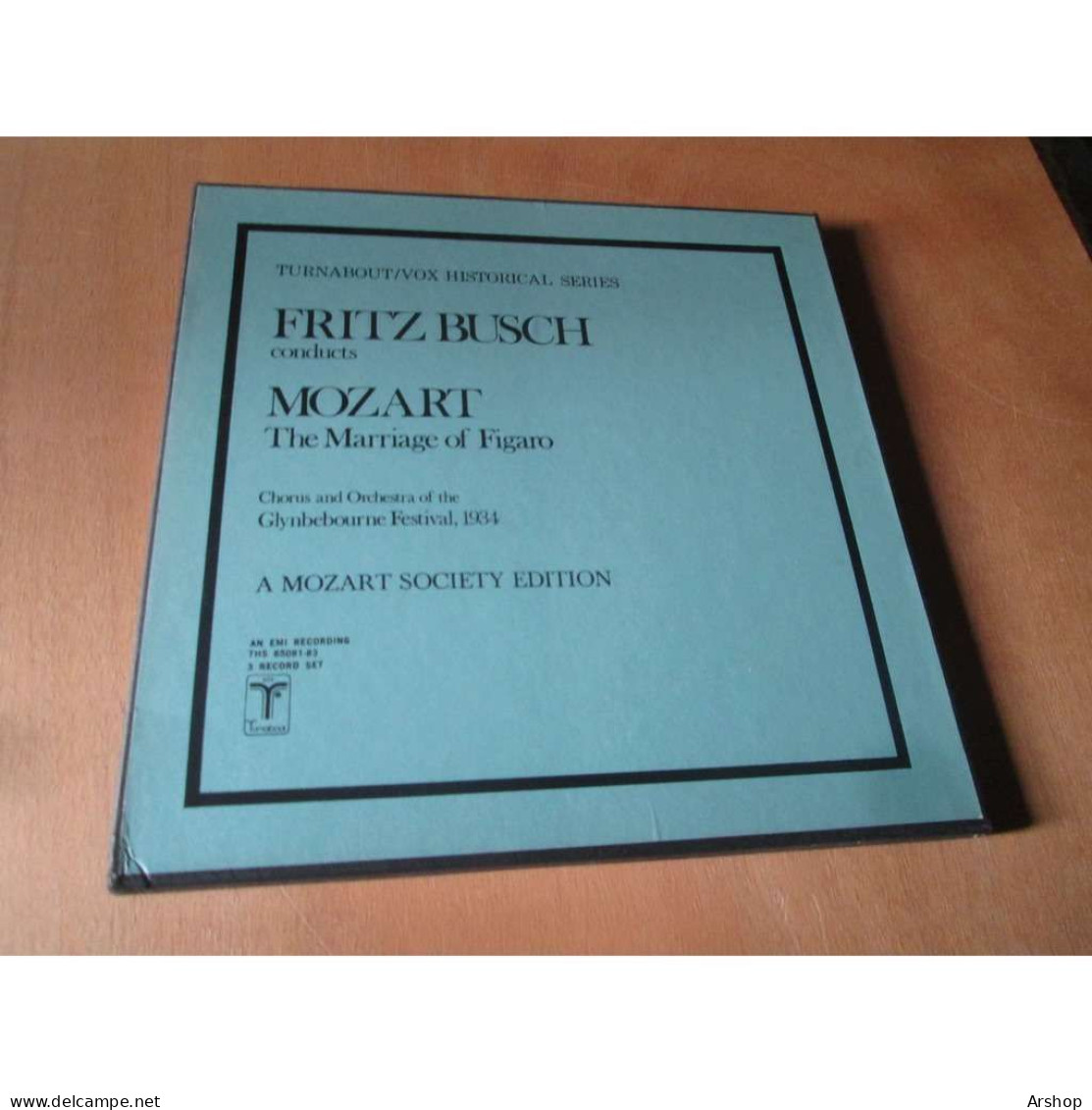 FRITZ BUSCH / CHOEURS & ORCH. GLYNBEBOURNE 1934 The Marriage Of Figaro MOZART VOX TURNABOUT Coffret 3 Lp US 1964 - Opera