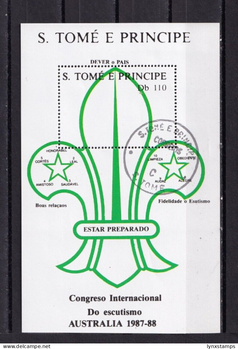 SA03 Sao Tome And Principe 1988 World Scout Jamboree, Australia Minisheet - São Tomé Und Príncipe