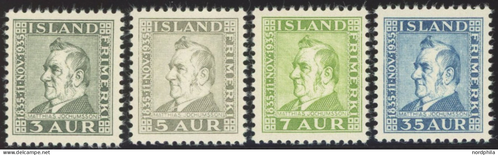 ISLAND 183-86 **, 1935, Jochumsson, Postfrischer Prachtsatz, Mi. 90.- - Otros & Sin Clasificación