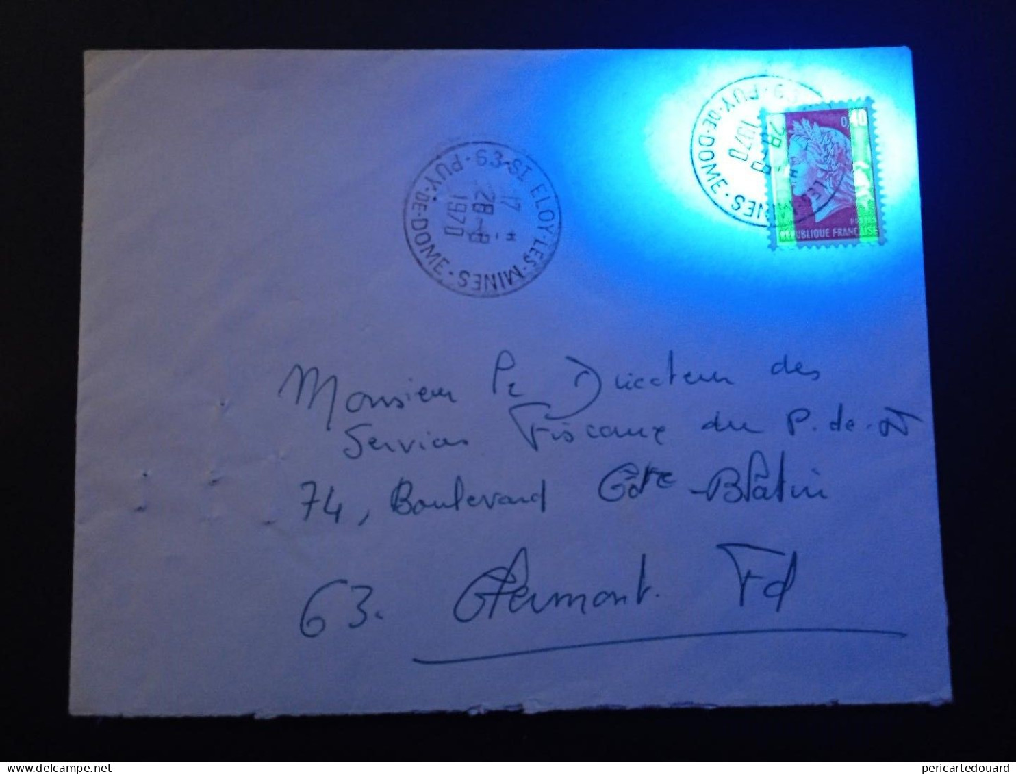 1536Ba Marianne De Cheffer Sur Lettre De St Eloy Les Mines  Puy De Dôme. 2 Bandes Phospho - 1967-1970 Marianna Di Cheffer