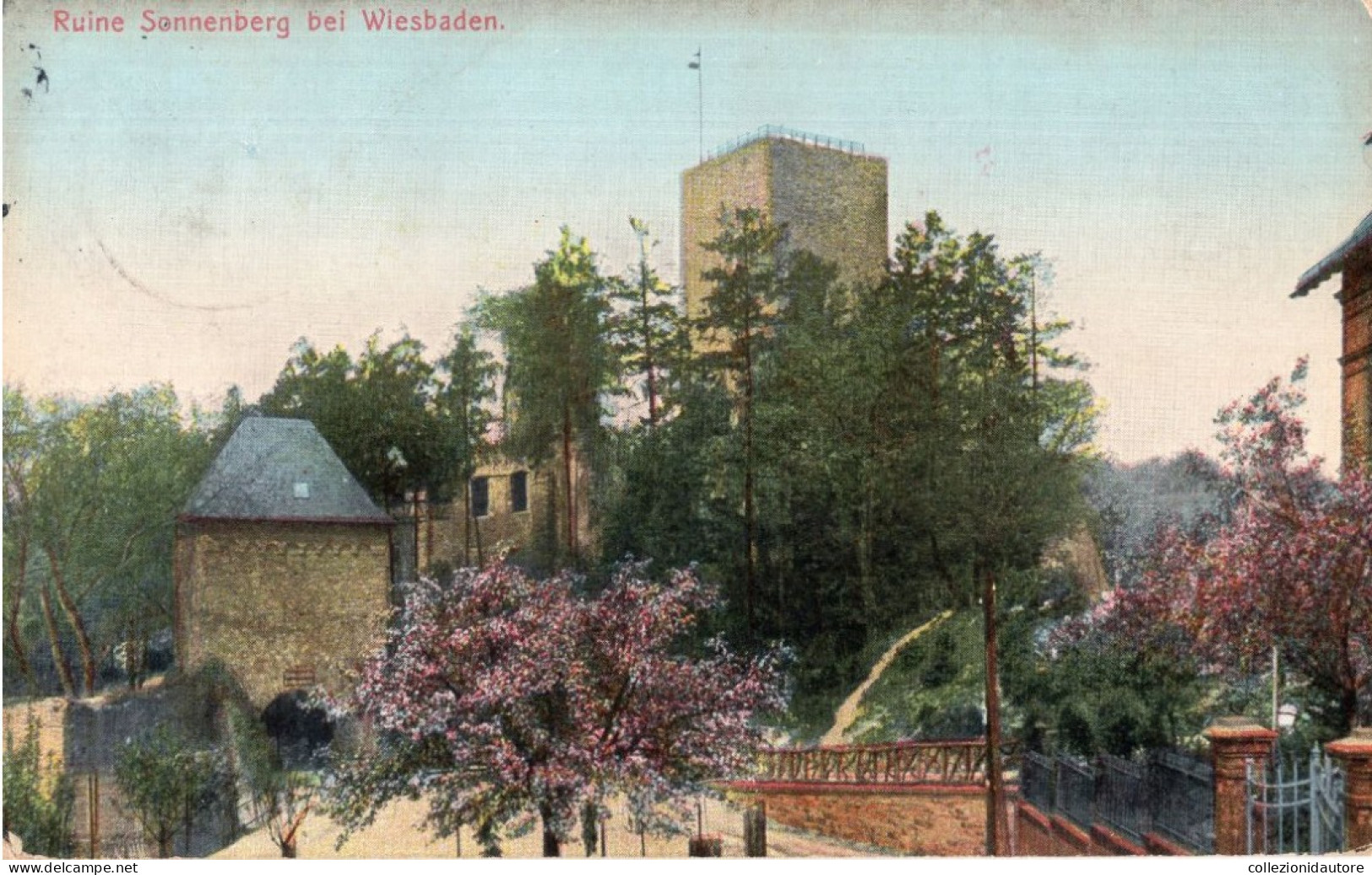 RUINE SONNENBERG BEI WIESBADEN - CARTOLINA FP SPEDITA NEL 1910 - Wiesbaden