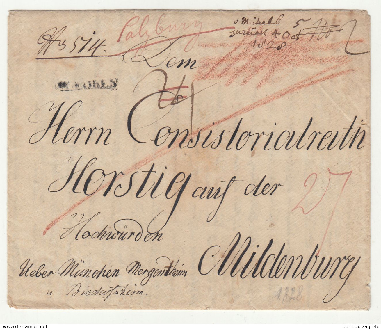 Austria Prephilately Letter Posted 1828  B240401 - ...-1850 Préphilatélie