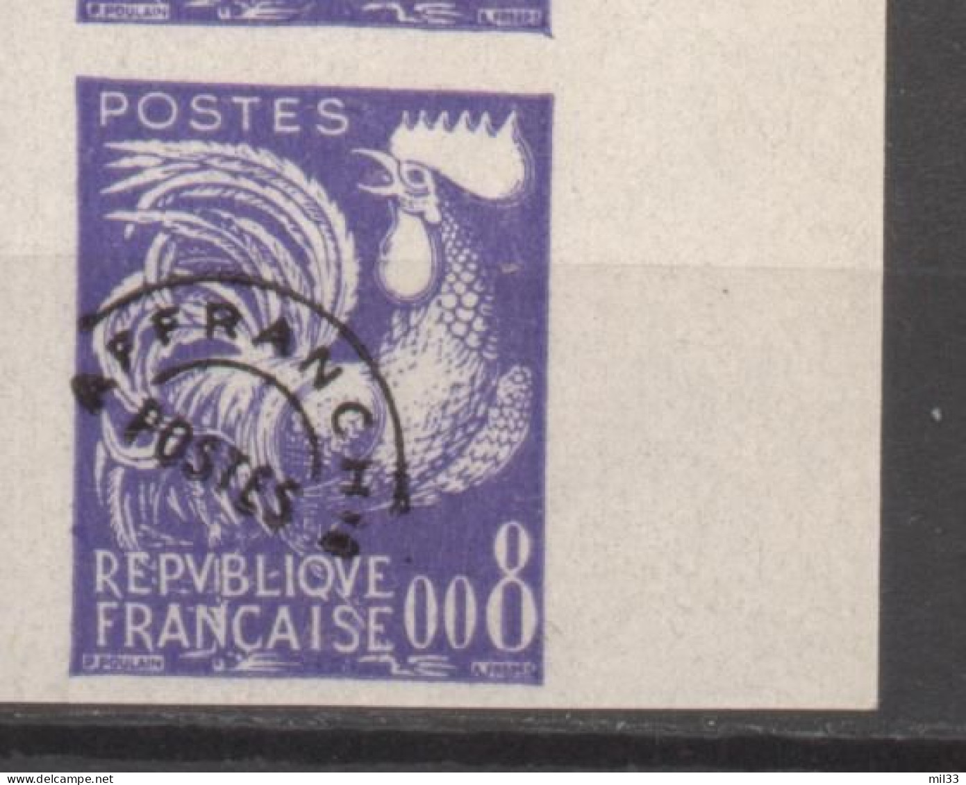 Préoblitéré 0,08 F Coq De 1960 Non Dentelé Bord De Feuille Sans Trace Charnière Superbe - Unclassified