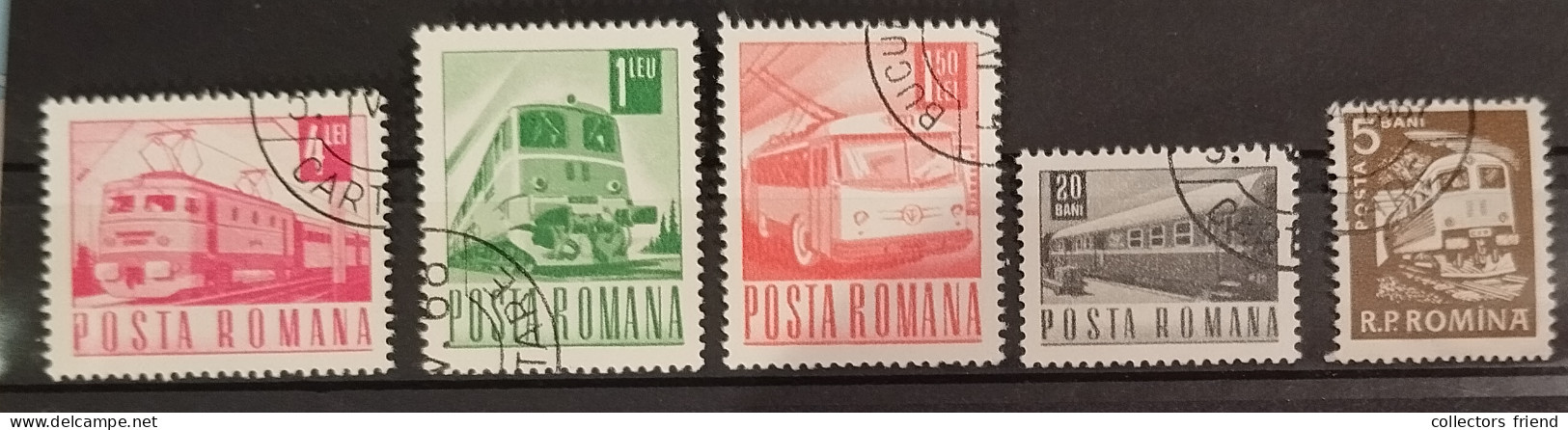 Romania Romana Rumänien - Eisenbahn, Train - 5 Stamps - Used - Trains