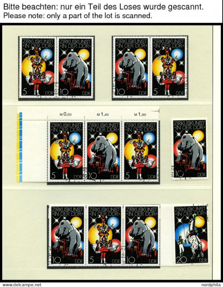 DDR 2364-67 O, 1978, Zirkus, Alle 16 Zusammendrucke Komplett (W Zd 394-401 Und S Zd 160-167), Pracht, Mi. 210.- - Used Stamps