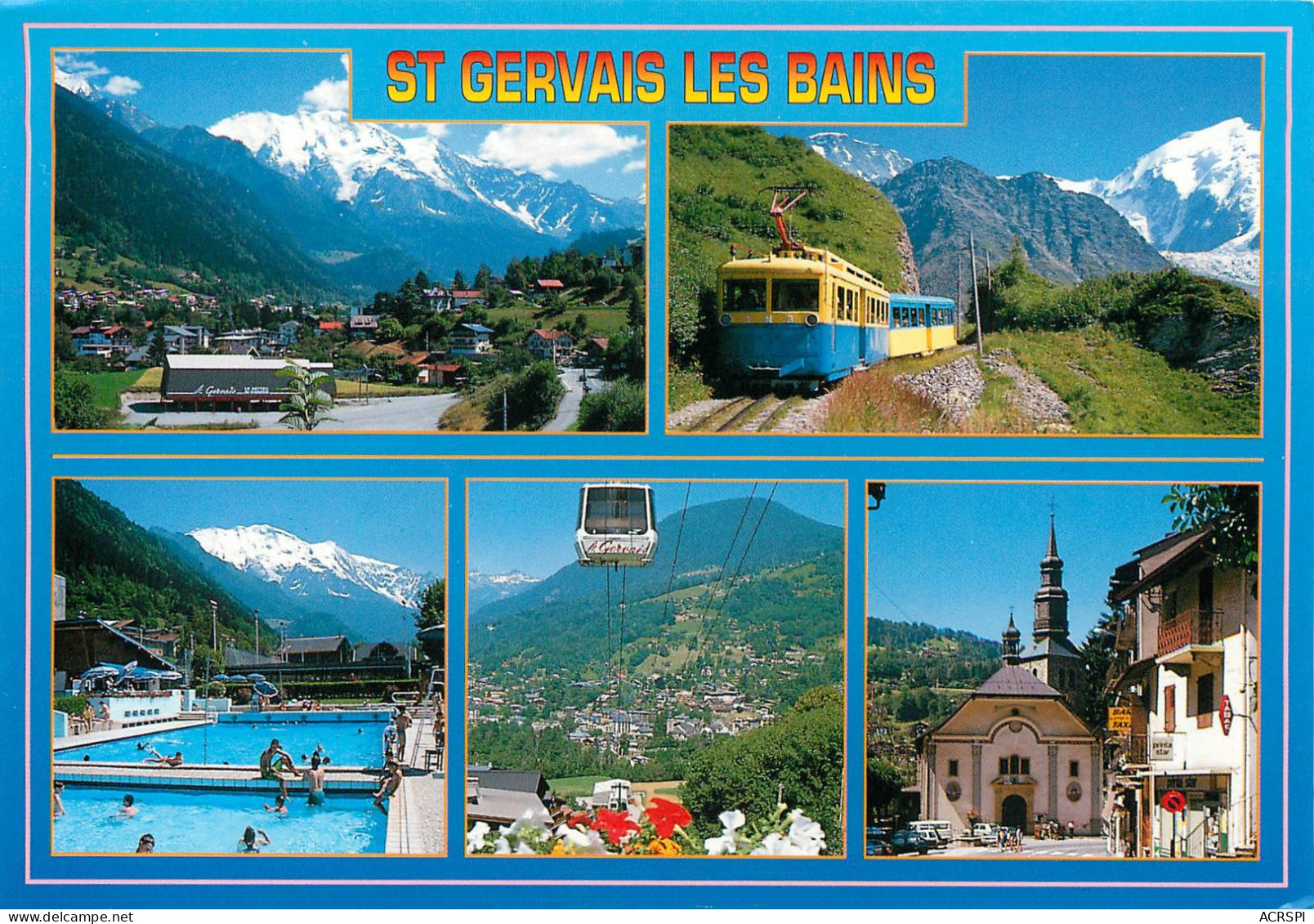SAINT GERVAIS LES BAINS Multivue TRAIN  15  (scan Recto-verso)MA2279Bis - Saint-Gervais-les-Bains