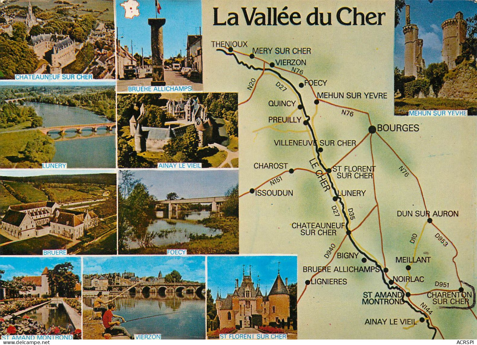 18 Carte Map De La Vallée Du Cher 44  (scan Recto-verso)MA2284Ter - Ainay-le-Vieil