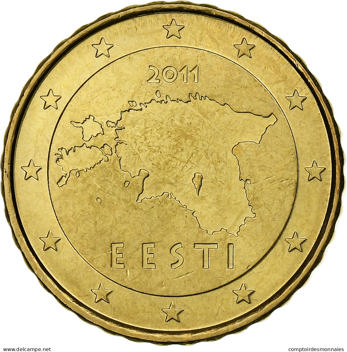 Estonie, 10 Euro Cent, 2011, Vantaa, SPL+, Laiton, KM:64 - Estland