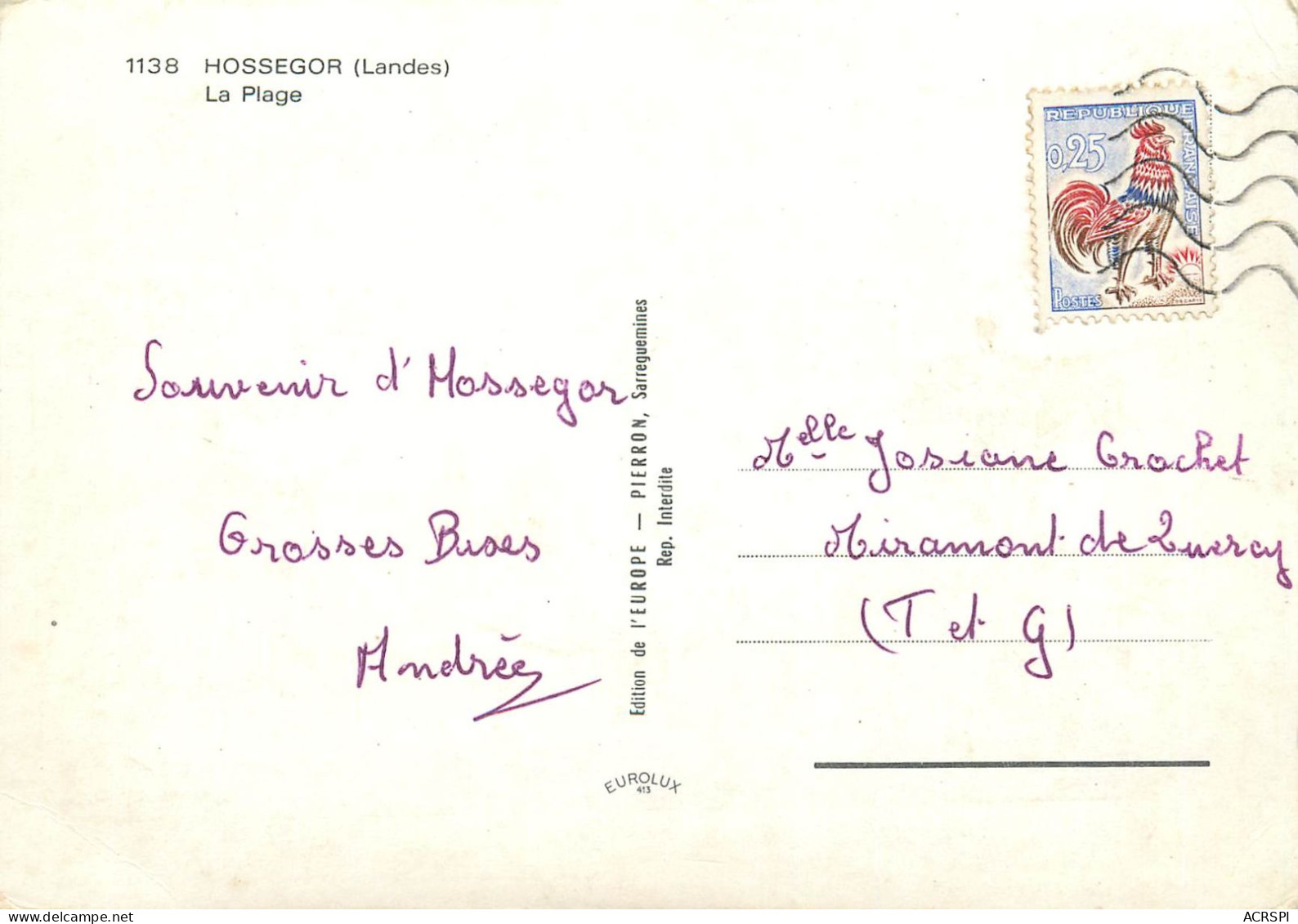 HOSSEGOR  Les GOELANDS  Club De Natation Sur La Plage   33 (scan Recto-verso)MA2283Ter - Hossegor