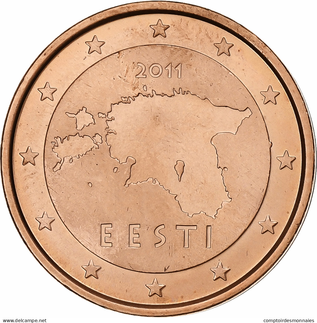 Estonie, 2 Euro Cent, 2011, Vantaa, Cuivre Plaqué Acier, SPL+, KM:62 - Estonie