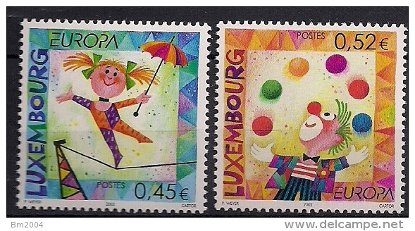 2002  Luxemburg Mi. 1579-0**MNH Europa: Zirkus - Unused Stamps