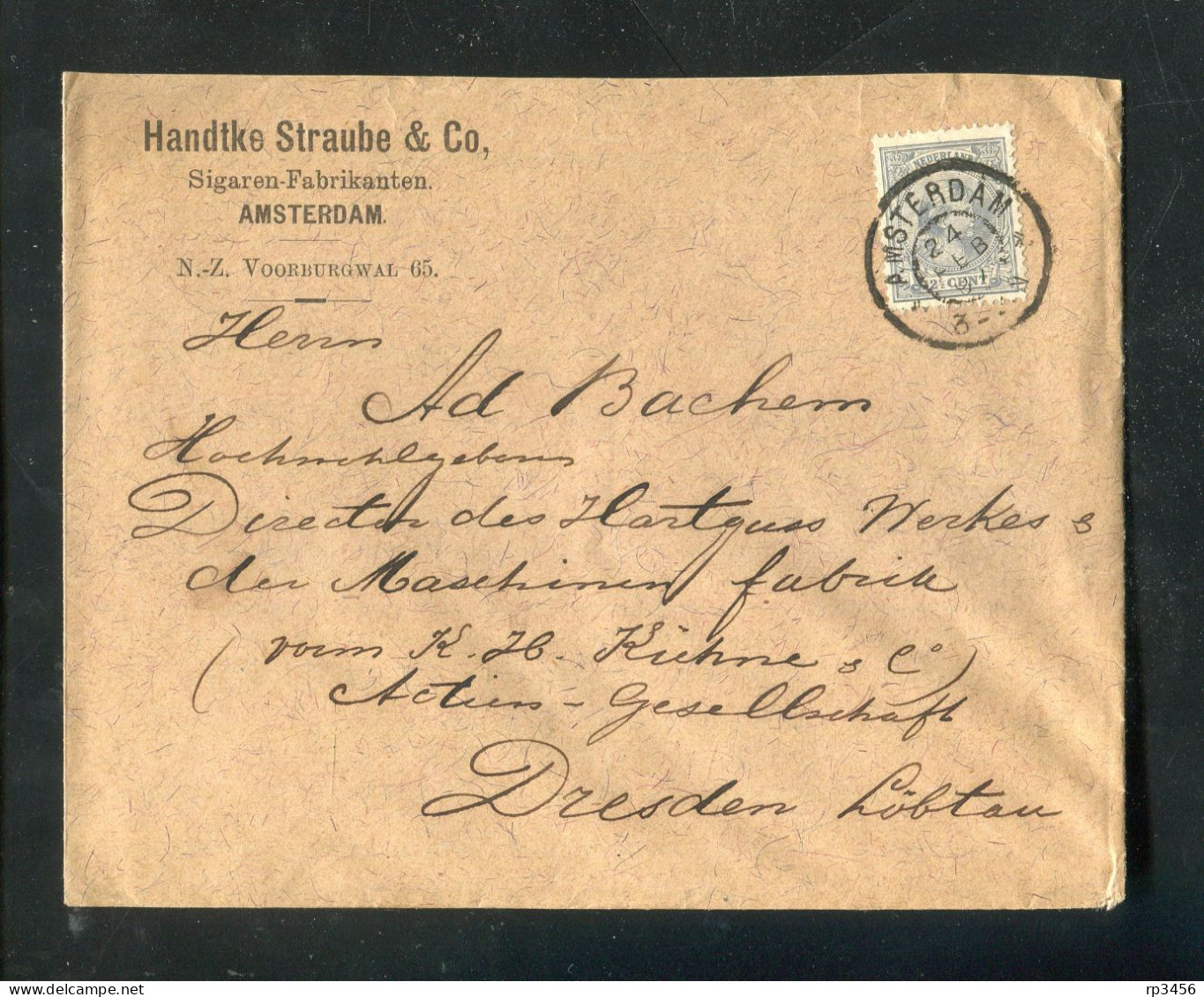 "NIEDERLANDE" 1897, Mi. 38 EF Auf Brief Ex Amsterdam Nach Dresden (R0105) - Storia Postale