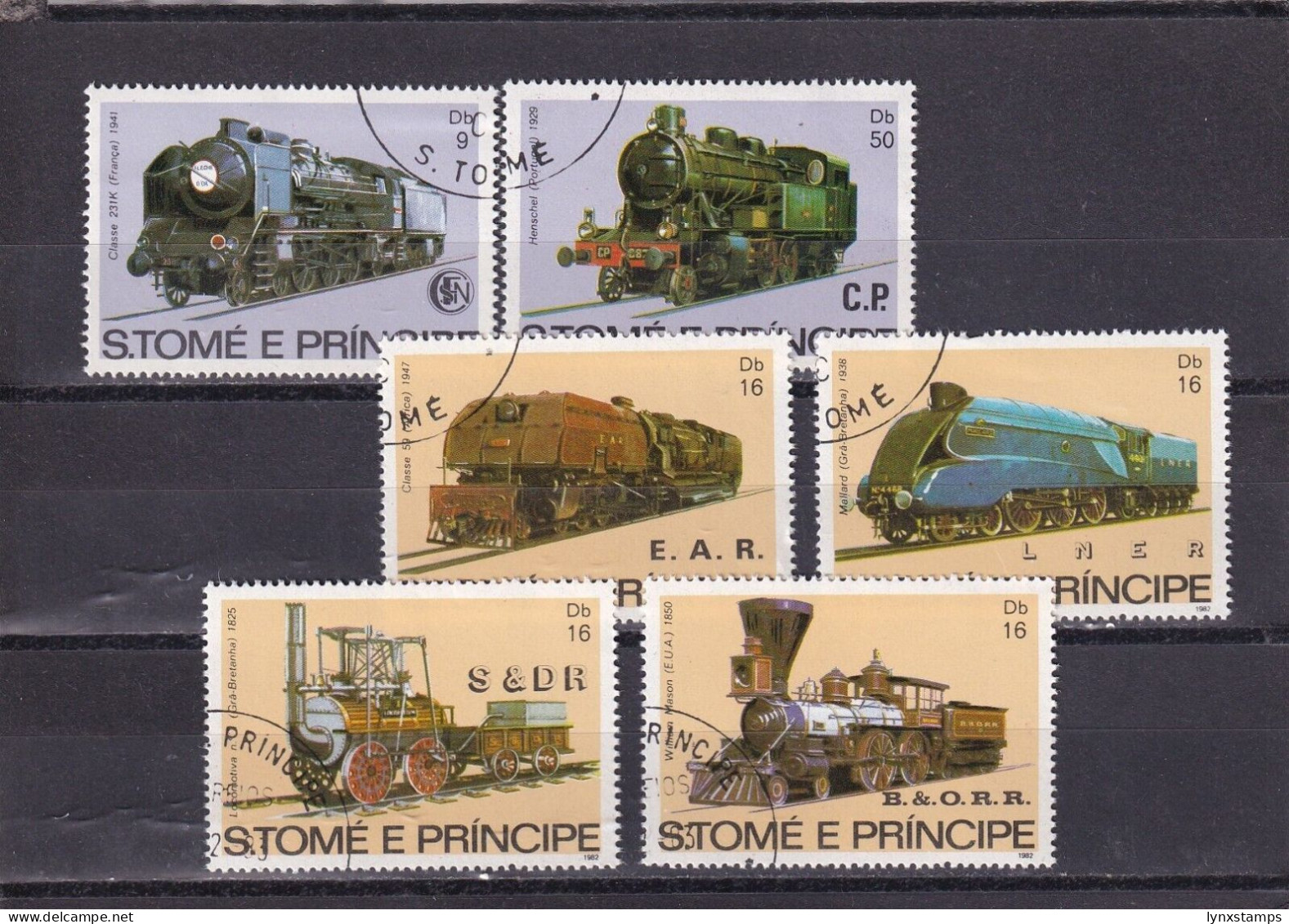 SA03 Sao Tome And Principe 1982 Locomotives Used Stamps - Trains