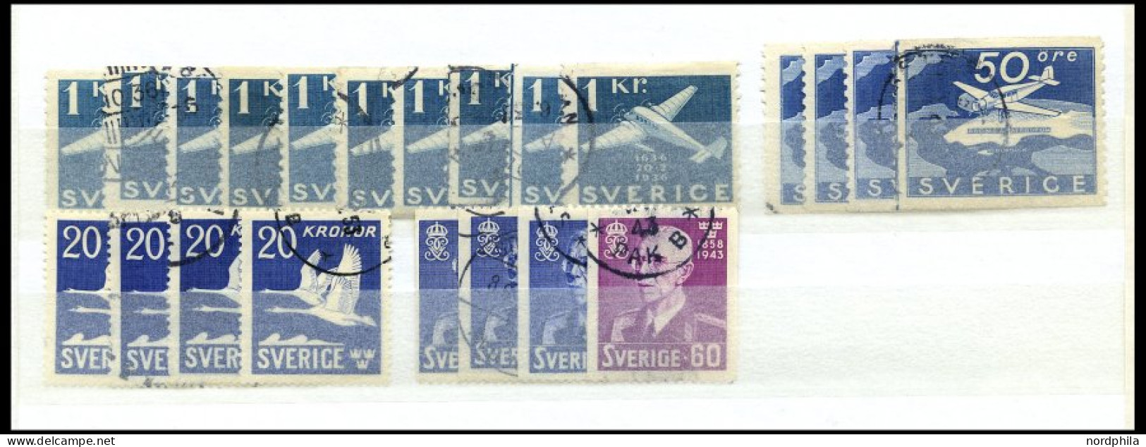 SAMMLUNGEN, LOTS O, Saubere Gestempelte Partie Schweden Von 1891-1943 Mit Vielen Guten Mittleren Werten, Fast Nur Pracht - Collections