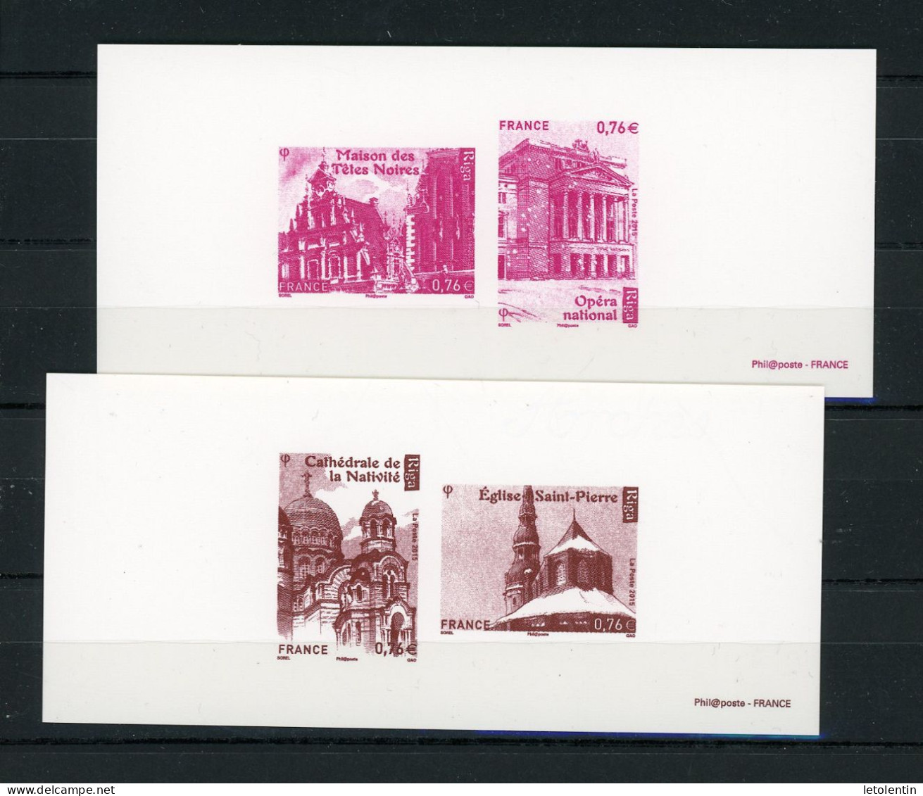 FRANCE : CAPITALE RIGA - EPREUVE "DE LUXE" DU N° Yt 4938/4941 (*) - Epreuves De Luxe