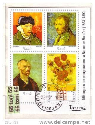 2003 Art VINCENT Van GOGH S/S – Used/oblitere (O)  BULGARIA / BULGARIE - Gebraucht