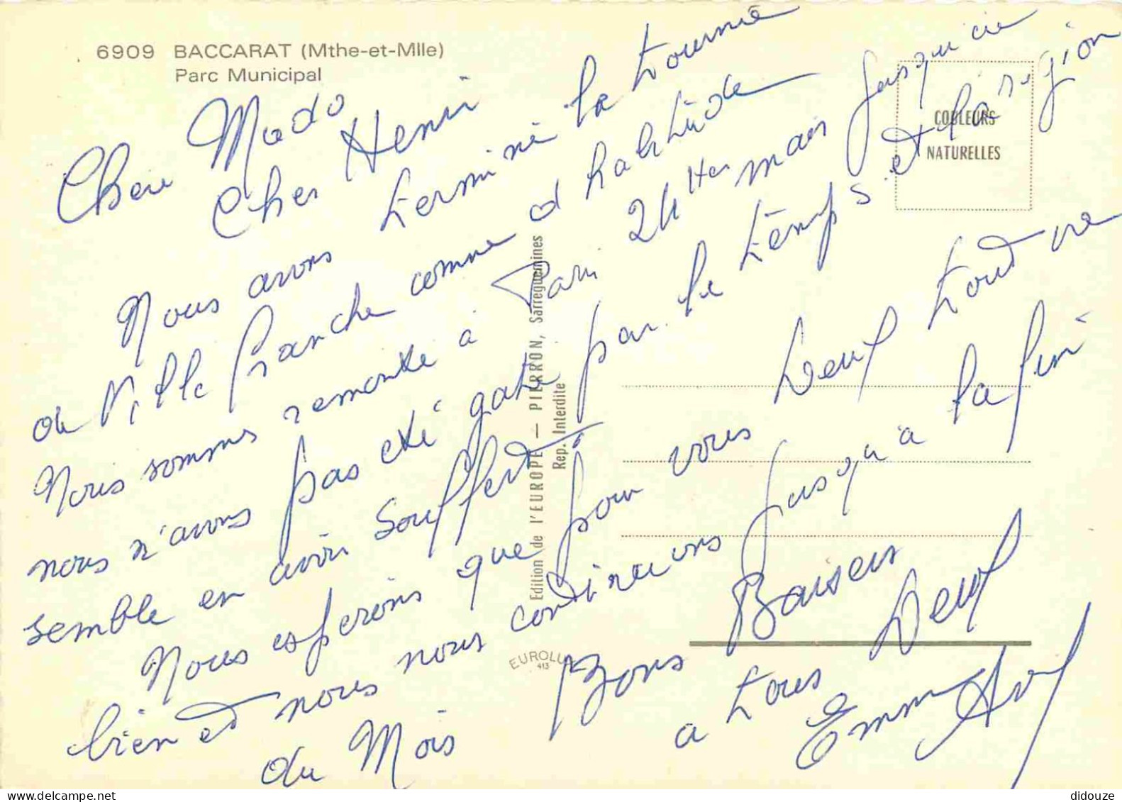 54 - Baccarat - Parc Municipal - Carte Dentelée - CPSM Grand Format - Voir Scans Recto-Verso - Baccarat