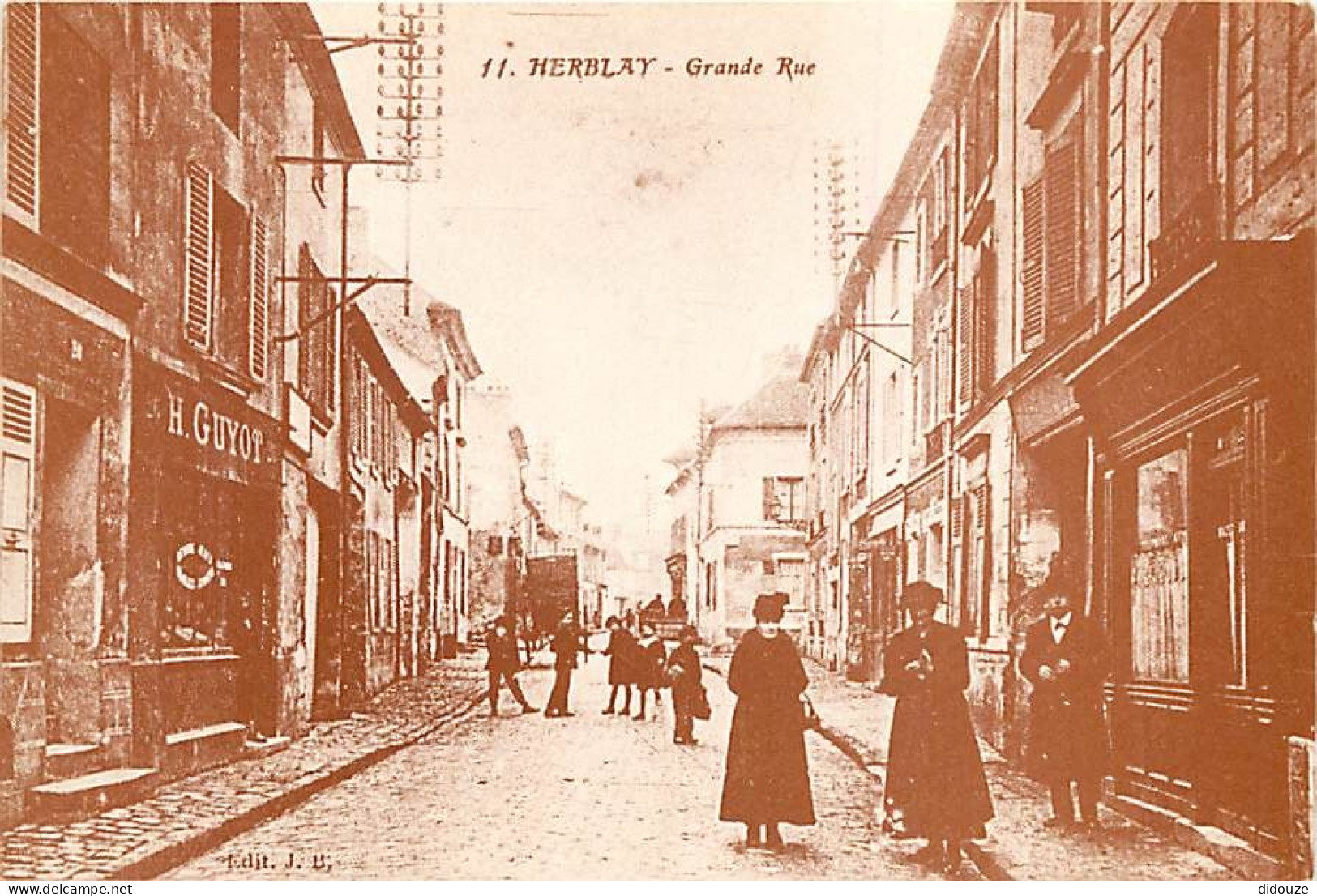 95 - Herblay - Reproduction De CPA - Grande Rue - Carte Publicitaire Cabinet Immobilier Rohmer - CPM - Voir Scans Recto- - Herblay