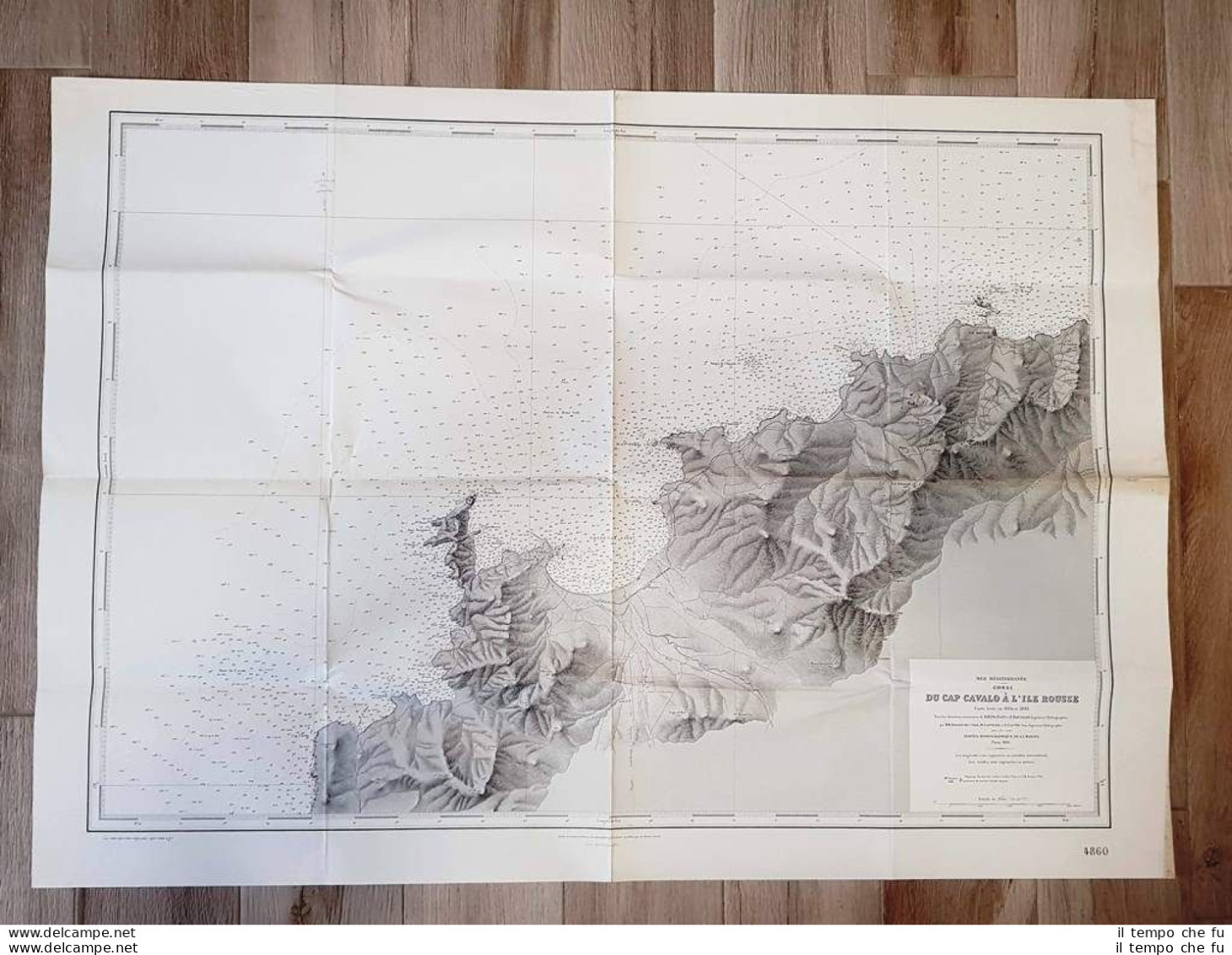 Carta Nautica Antica Corsica Da Capo Cavallo All'Isola Rossa Anno 1895 - Carte Geographique