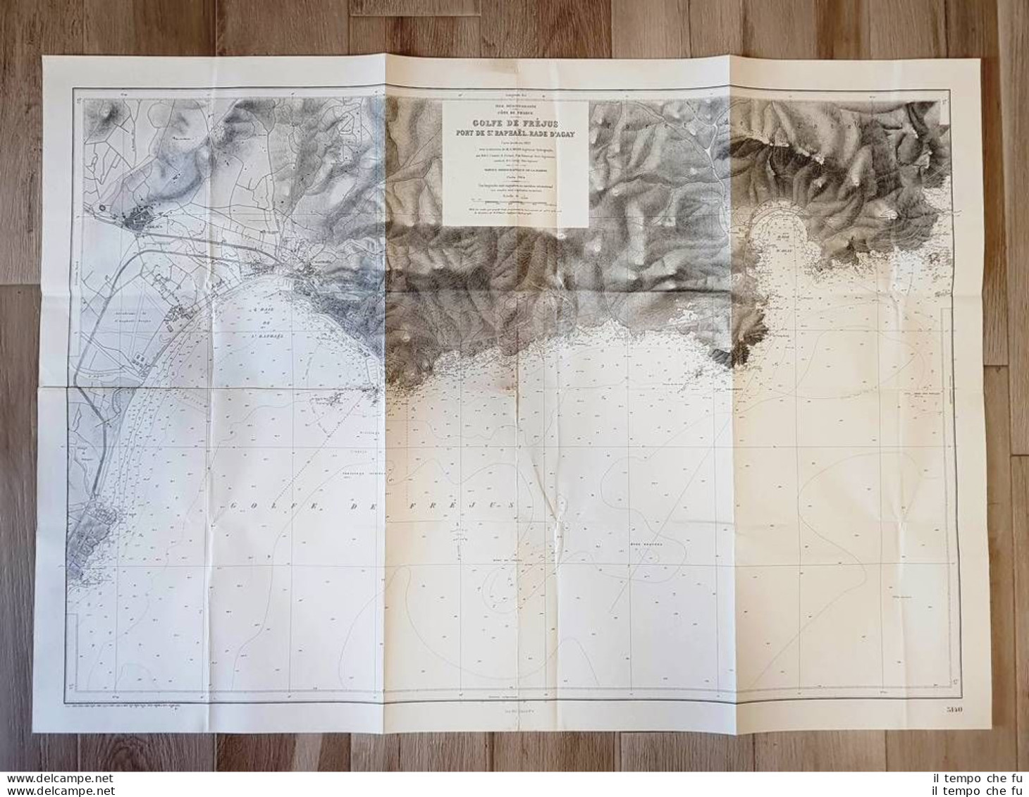 Carta Nautica Antica Francia Golfo Del Frejus Porto S.Raphael Rada D'Agay 1904 - Carte Geographique