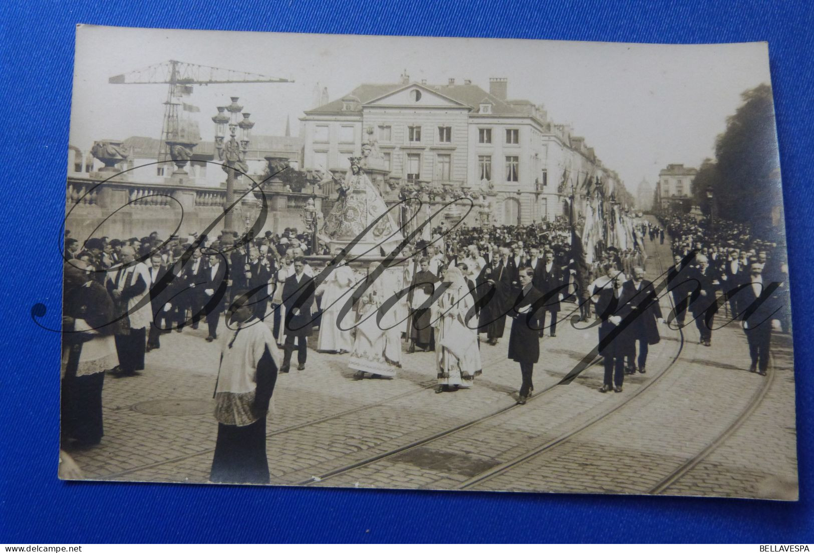 Bruxelles Lot X 9 Fotokaarten -carte Photo Veritable Saint Gedule Procession N.D. De La Paix O.L.V Van Peis En Vrede - Feste, Eventi