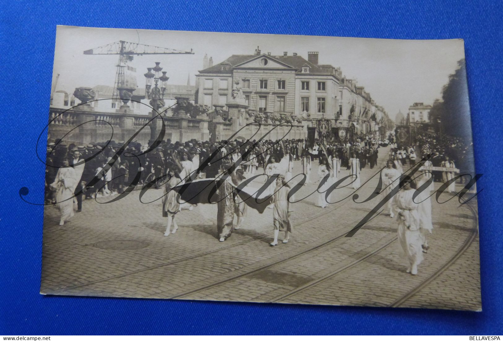 Bruxelles lot x 9 fotokaarten -carte photo veritable Saint gedule Procession N.D. de la Paix O.L.V van Peis en Vrede