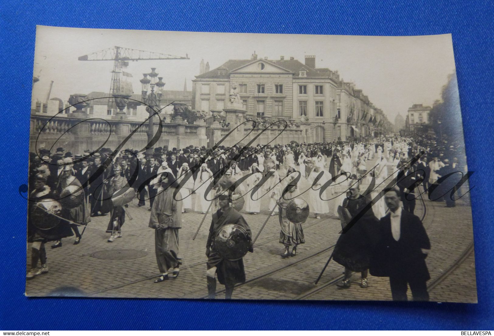 Bruxelles lot x 9 fotokaarten -carte photo veritable Saint gedule Procession N.D. de la Paix O.L.V van Peis en Vrede