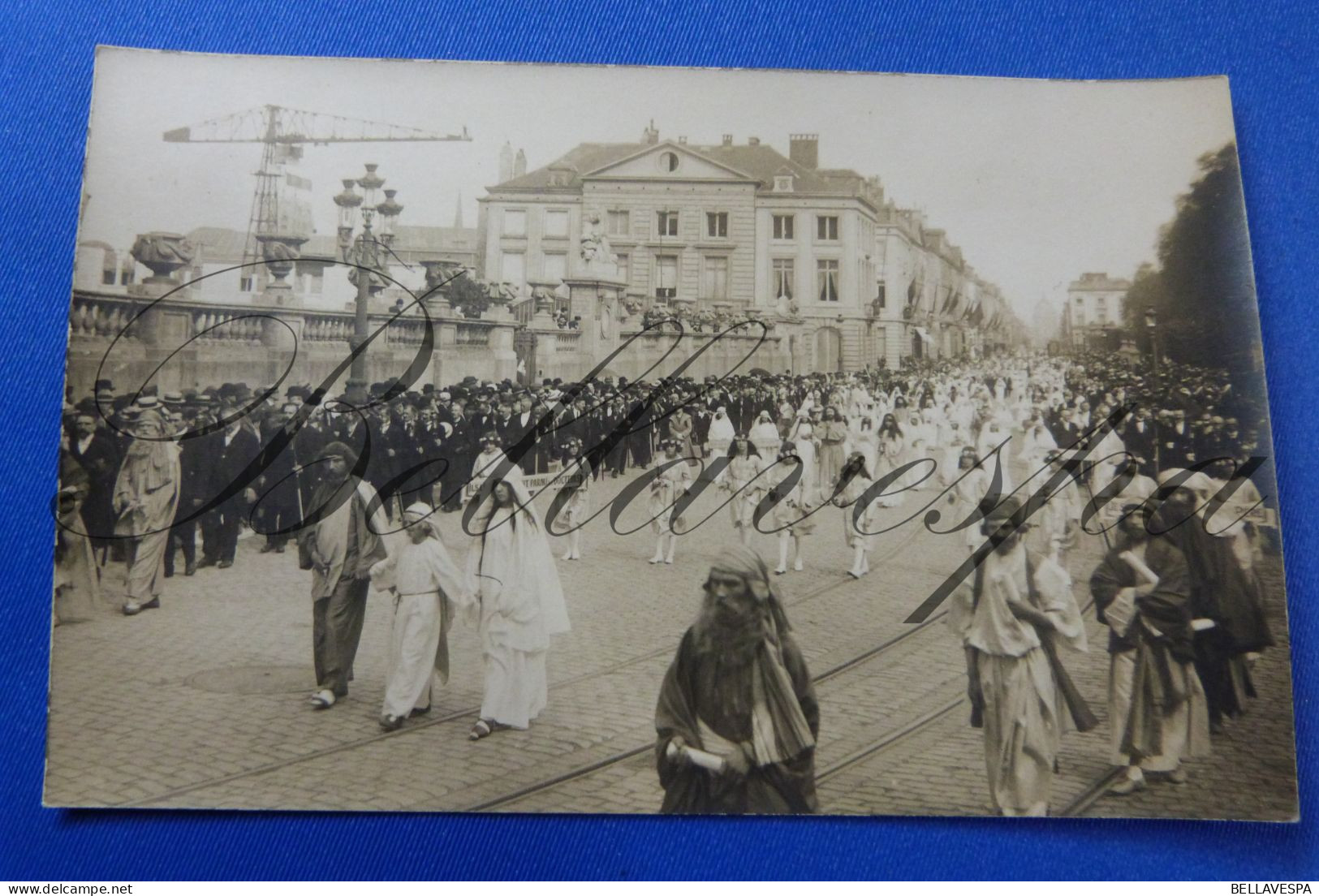 Bruxelles lot x 9 fotokaarten -carte photo veritable Saint gedule Procession N.D. de la Paix O.L.V van Peis en Vrede