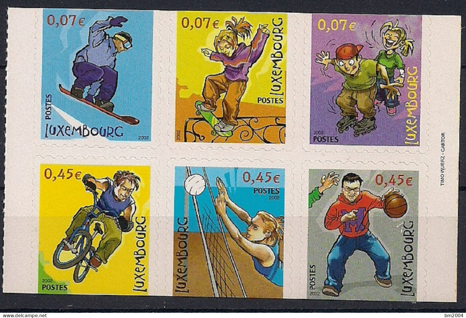 2002  Luxemburg Mi. 1565-9**MNH  Funsport - Unused Stamps