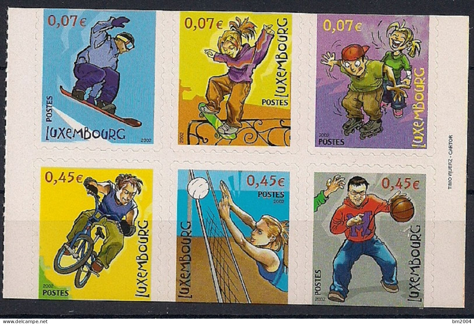 2002  Luxemburg Mi. 1565-9**MNH  Funsport - Neufs