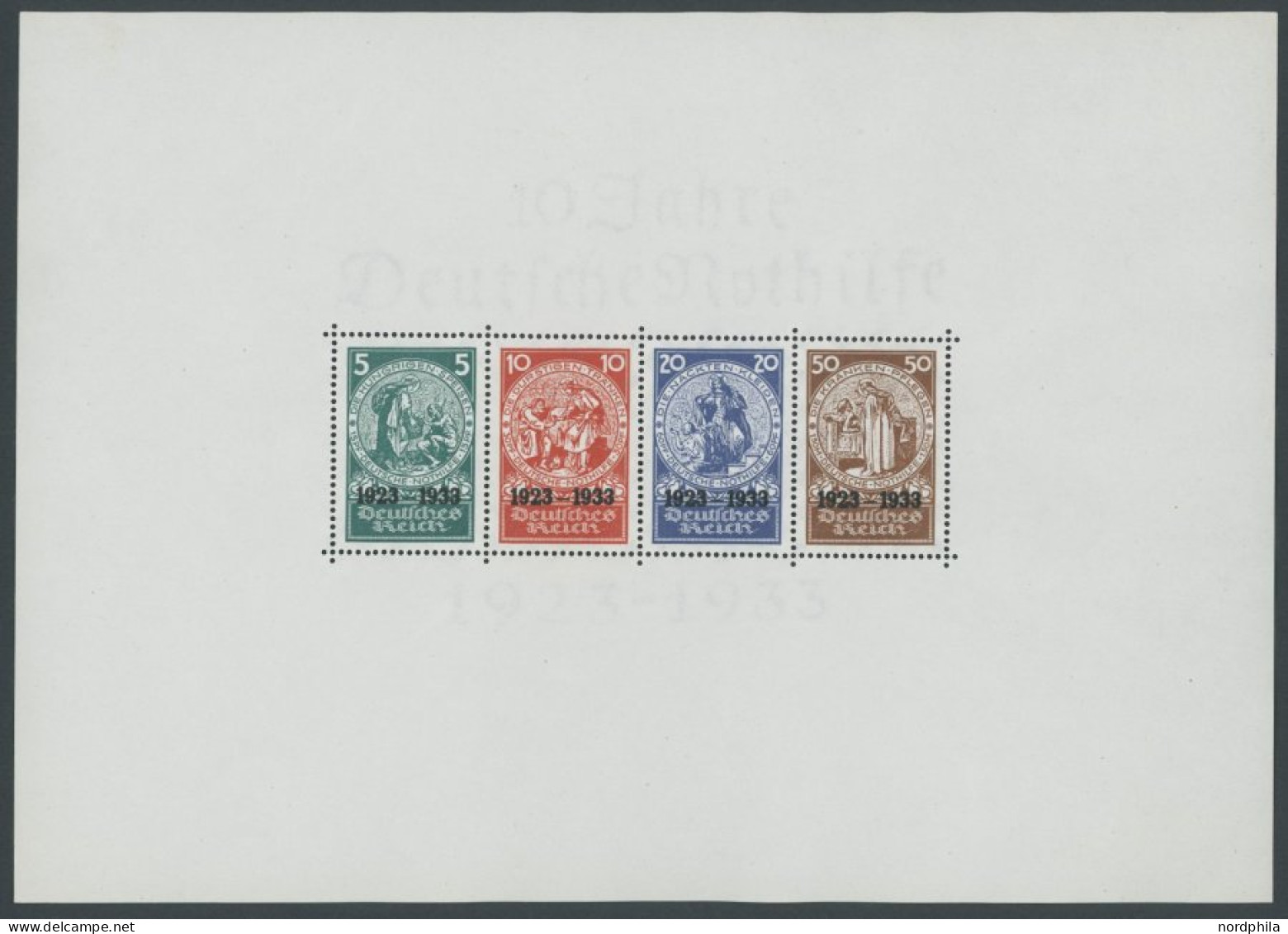 Dt. Reich Bl. 2 **, 1933, Block Nothilfe, Originalgröße, Postfrisch, Unsigniert, Fotoattest H.D. Schlegel: Das Prüfstück - Blocks & Kleinbögen