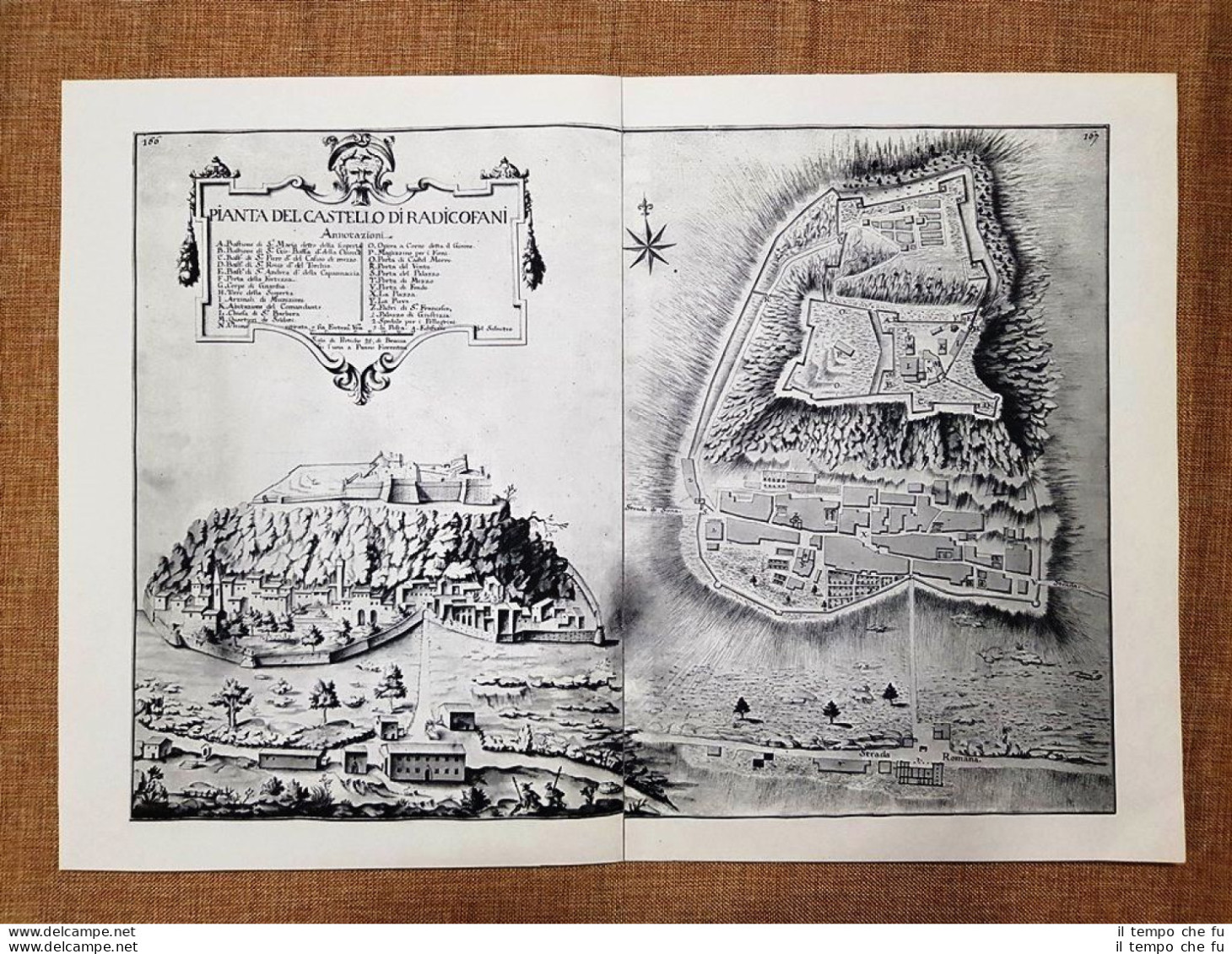 Pianta Fortezza Di Radicofani Granducato Di Toscana Odoardo Warren 1749 Ristampa - Geographical Maps