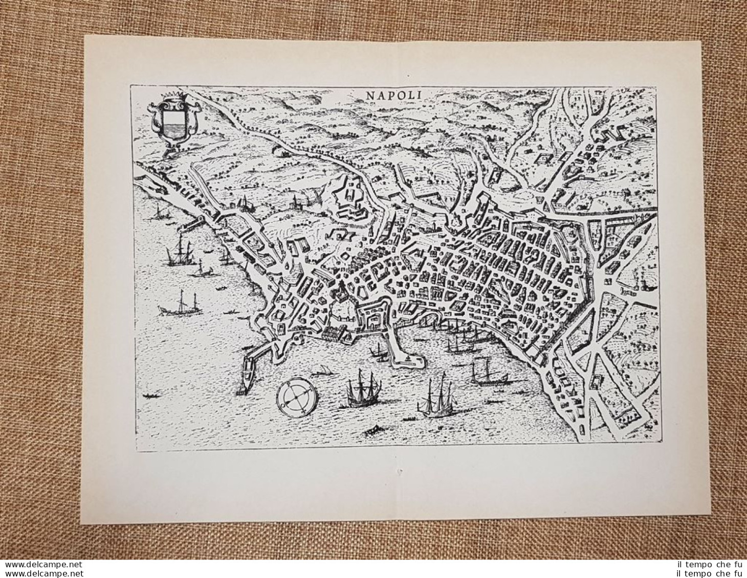 Carta O Mappa Di Napoli Itinerario D'Italia Anno 1747 Scotto Ristampa Anastatica - Cartes Géographiques