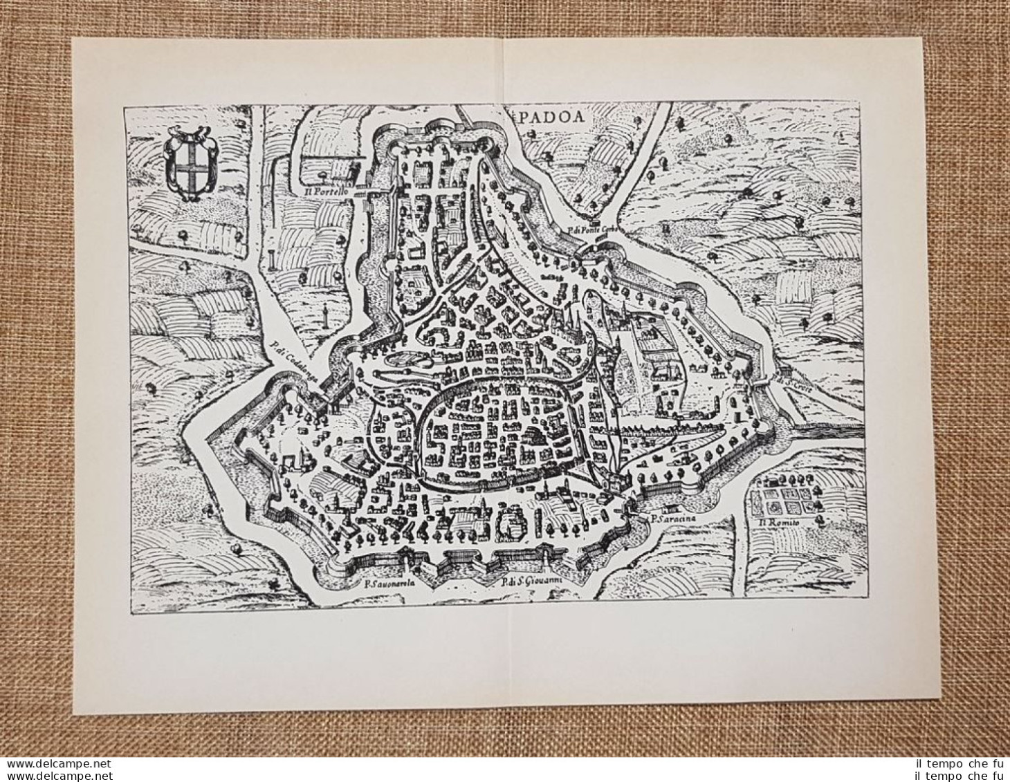 Carta O Mappa Di Padova Itinerario D'Italia Anno 1747 Scotto Ristampa Anastatica - Geographical Maps