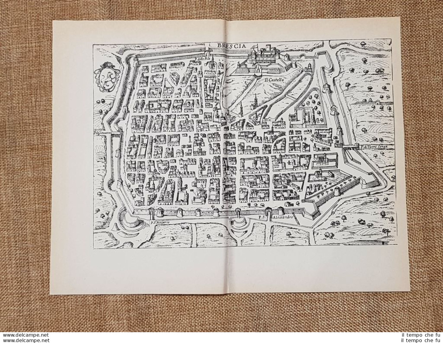 Carta O Mappa Brescia Itinerario D'Italia Anno 1747 Scotto Ristampa Anastatica - Cartes Géographiques