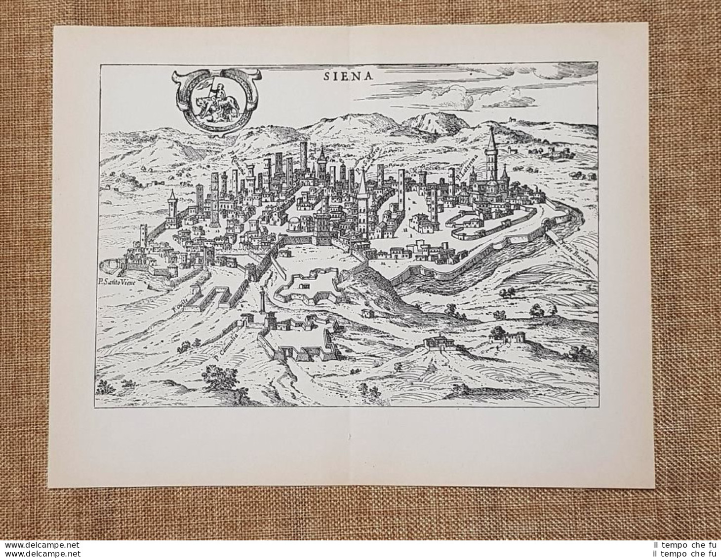 Carta O Mappa Di Siena Itinerario D'Italia Anno 1747 Scotto Ristampa Anastatica - Landkarten